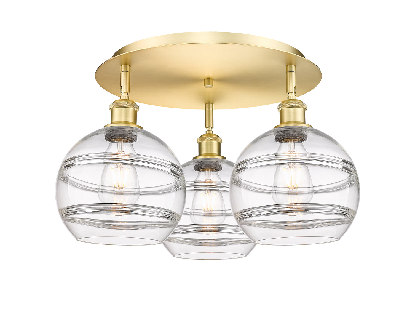Ballston Semi-Flush Mount Satin Nickel Glass