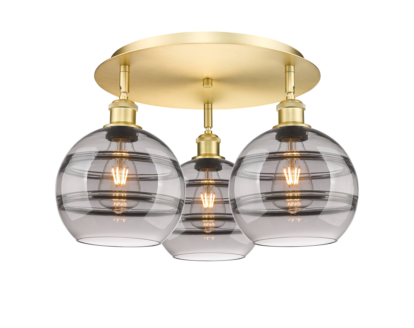 Ballston Semi-Flush Mount Satin Nickel Glass