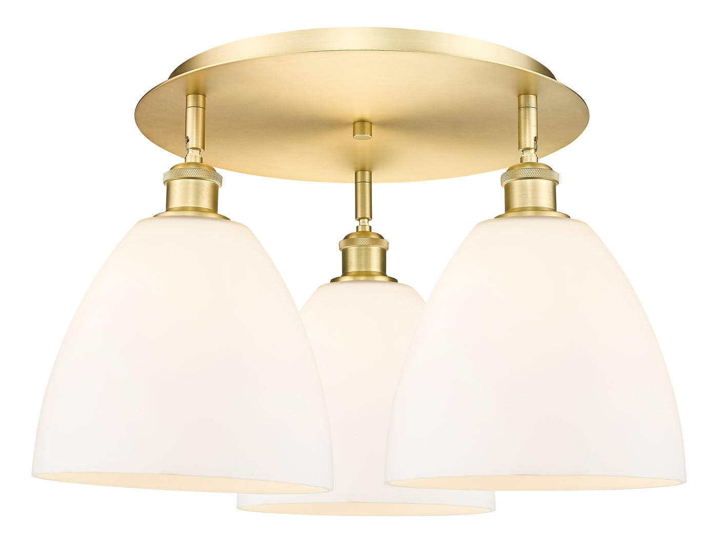 Ballston Semi-Flush Mount Satin Nickel Brass