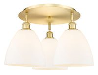 Ballston Semi-Flush Mount Satin Nickel Brass