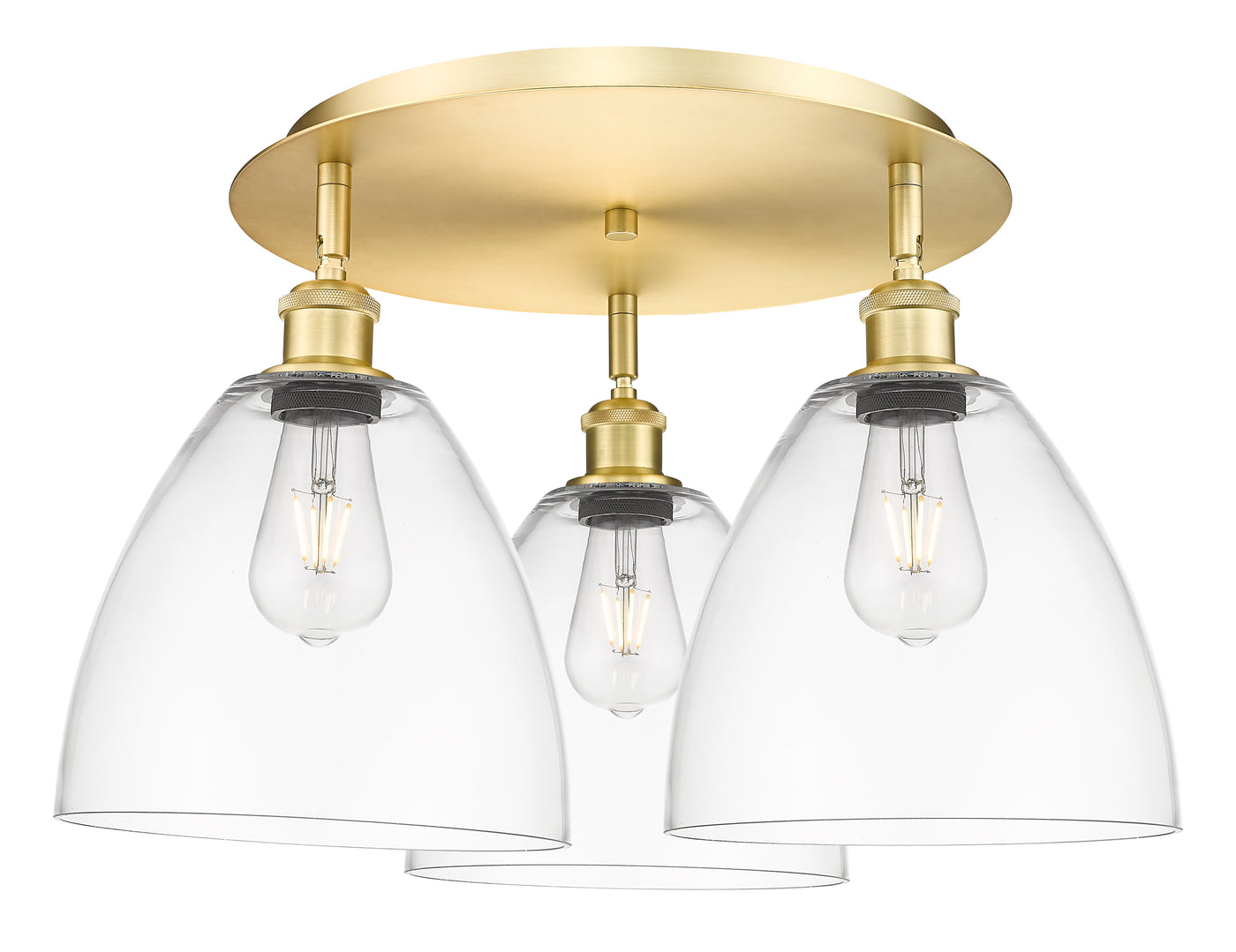 Ballston Semi-Flush Mount Satin Nickel Brass