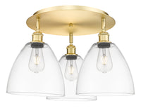 Ballston Semi-Flush Mount Satin Nickel Brass