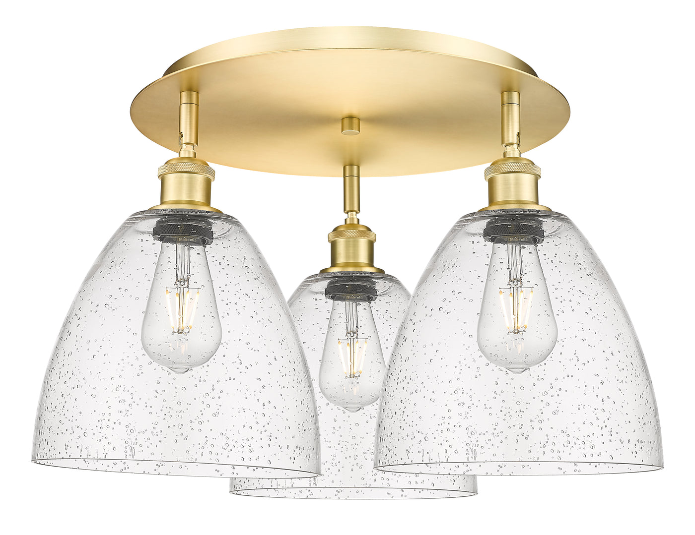 Ballston Semi-Flush Mount Satin Nickel Brass