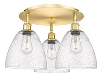 Ballston Semi-Flush Mount Satin Nickel Brass