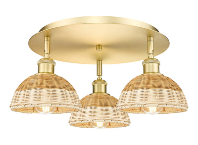 Ballston Semi-Flush Satin Nickel Brass