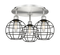 Ballston Semi-Flush Mount Satin Nickel Cast Brass