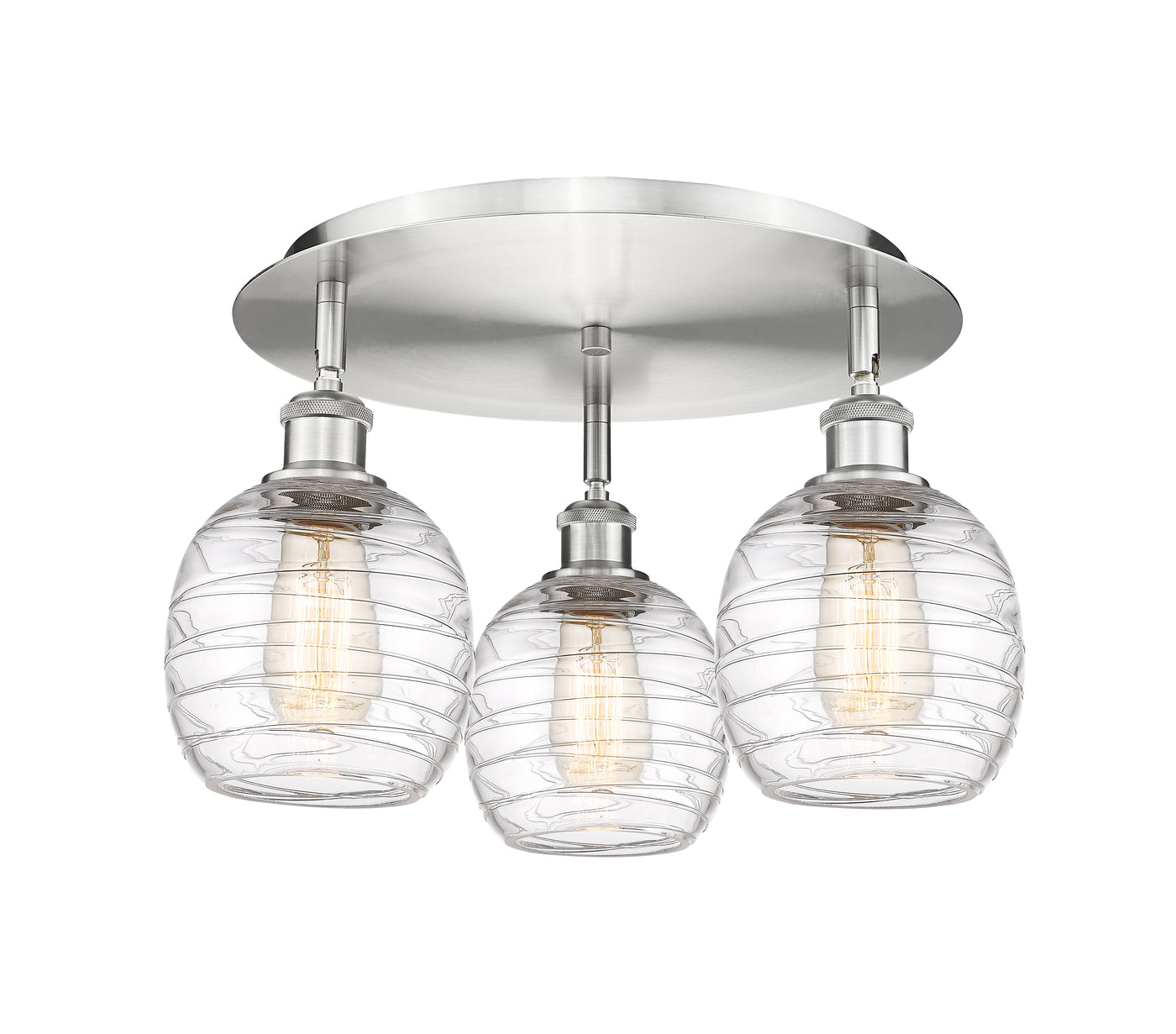 Ballston Semi-Flush Mount Satin Nickel Glass
