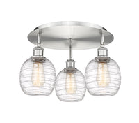 Ballston Semi-Flush Mount Satin Nickel Glass