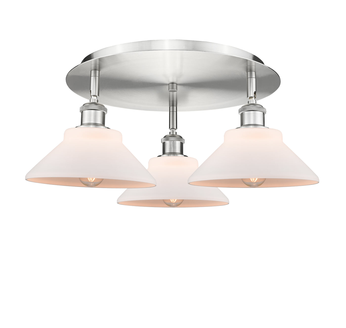 Ballston Semi-Flush Mount Satin Nickel Glass