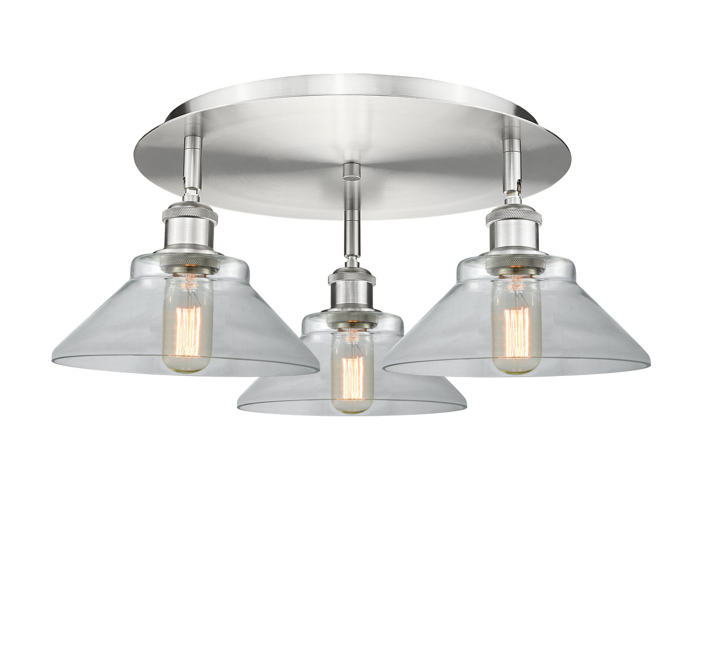 Ballston Semi-Flush Mount Satin Nickel Glass