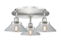 Ballston Semi-Flush Mount Satin Nickel Glass