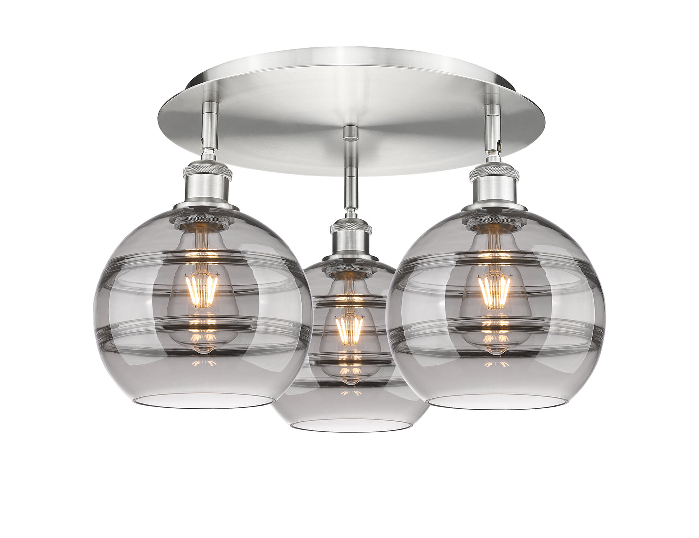 Ballston Semi-Flush Mount Satin Nickel Glass