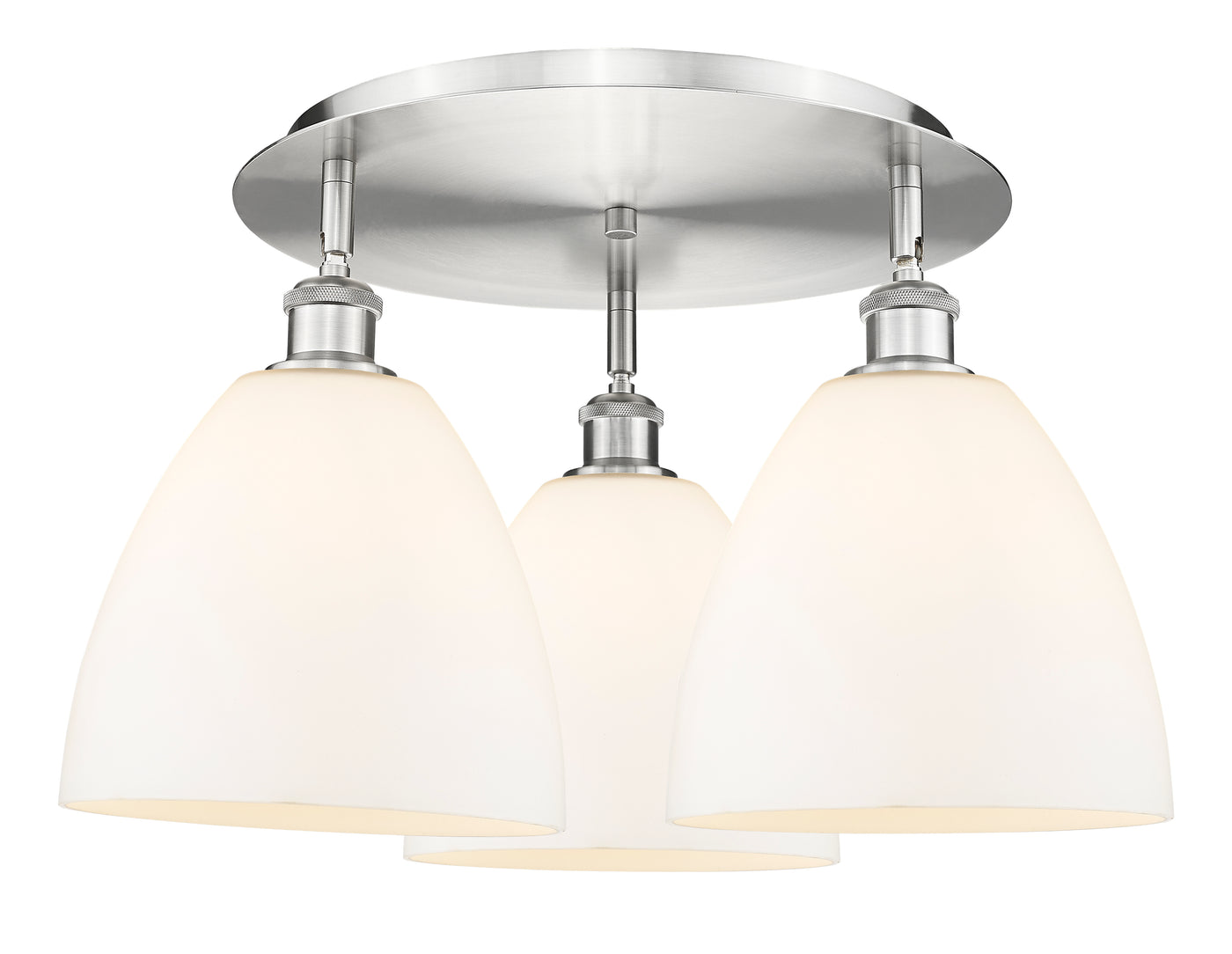 Ballston Semi-Flush Mount Satin Nickel Brass
