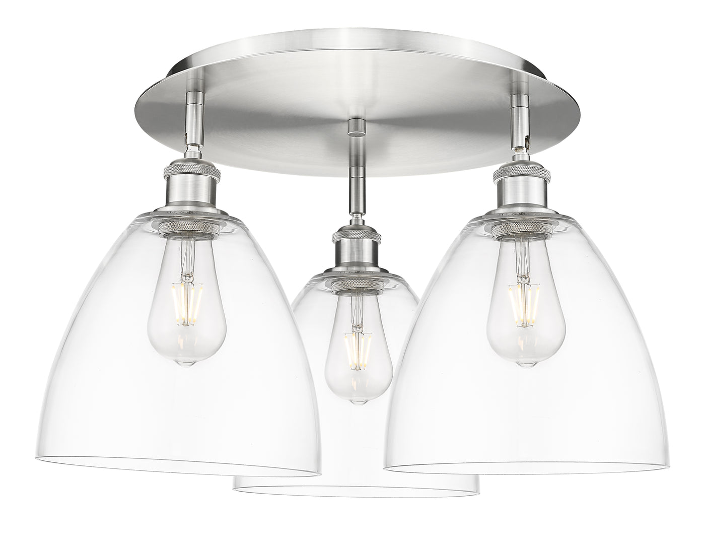 Ballston Semi-Flush Mount Satin Nickel Brass