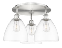 Ballston Semi-Flush Mount Satin Nickel Brass