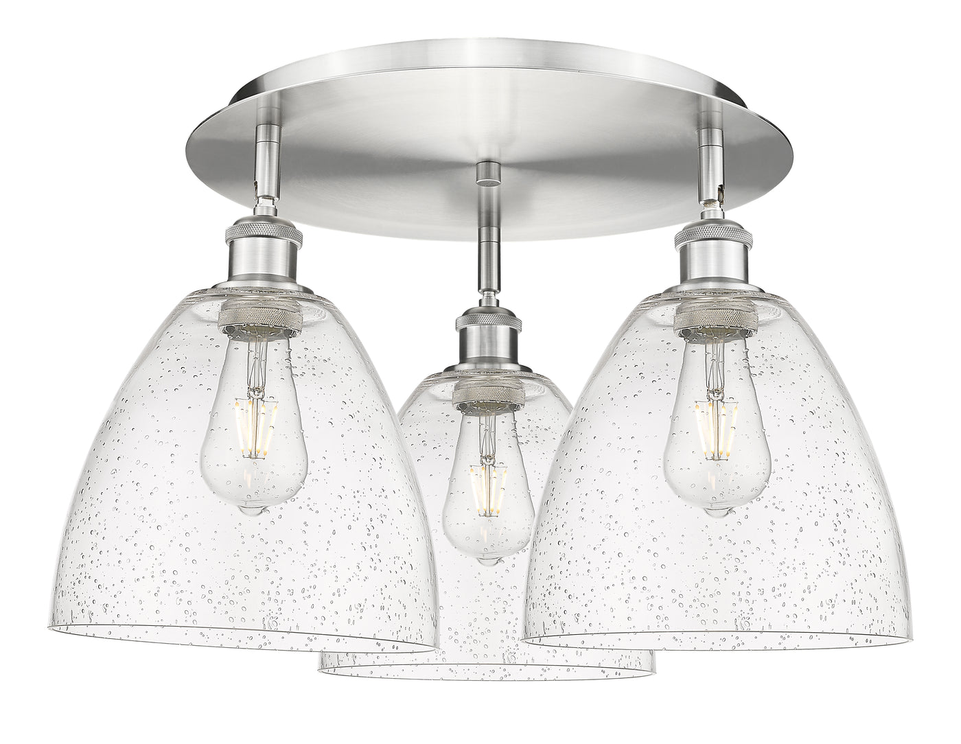 Ballston Semi-Flush Mount Satin Nickel Brass
