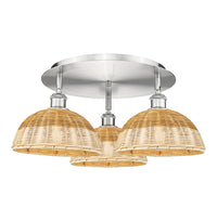 Ballston Semi-Flush Mount Satin Nickel Glass