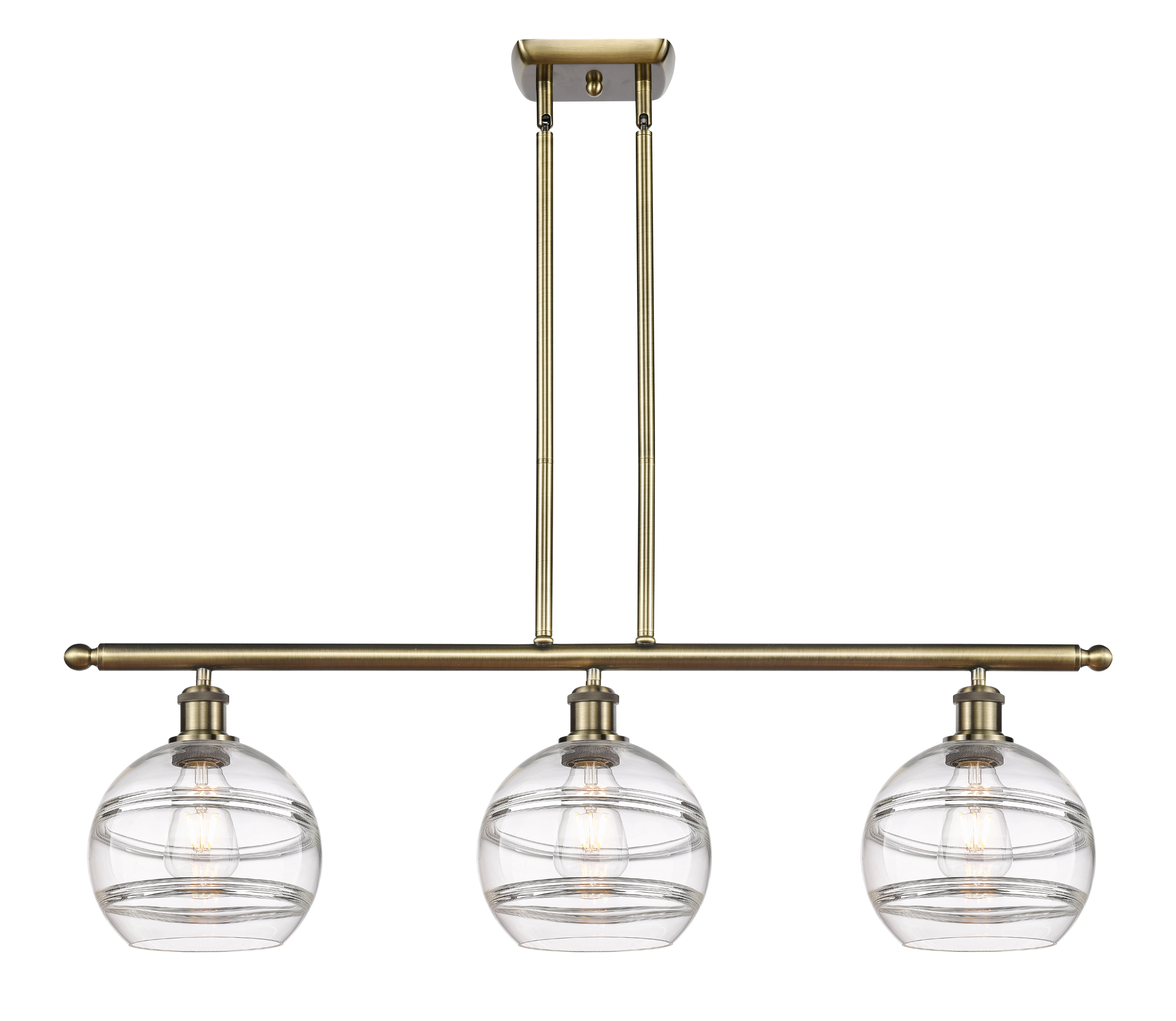 Ballston Island Light Cast Brass Steel Glass