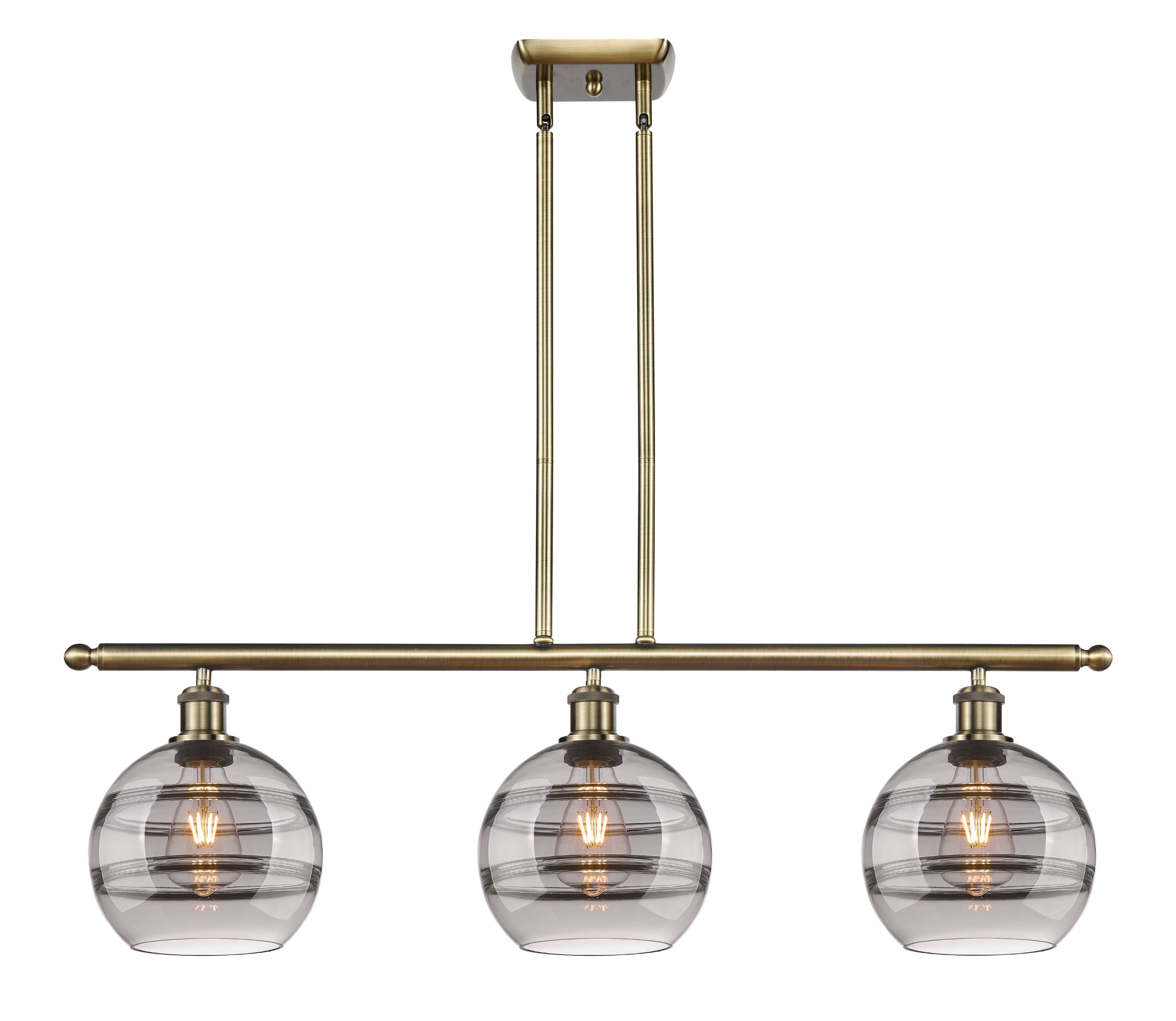 Ballston Island Light Cast Brass Steel Glass