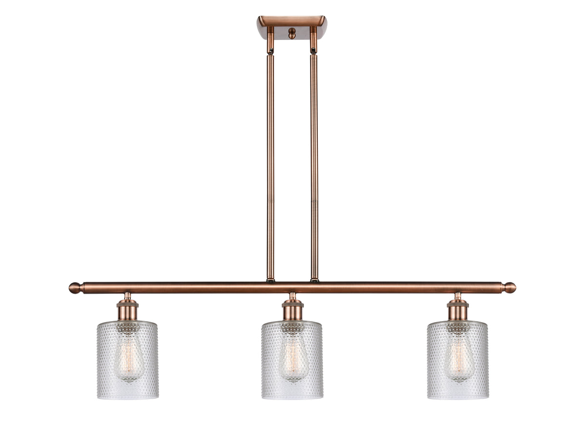 Cobbleskill 36-Inch 3-Light Stem-Hung Island Light 9.5-Inch High Dimmable