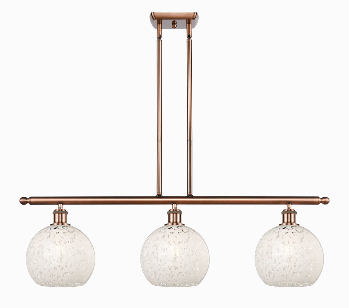 36-Inch 3-Light Stem-Hung Island Light 10.5-Inch High Sloped-Ceiling Compatible