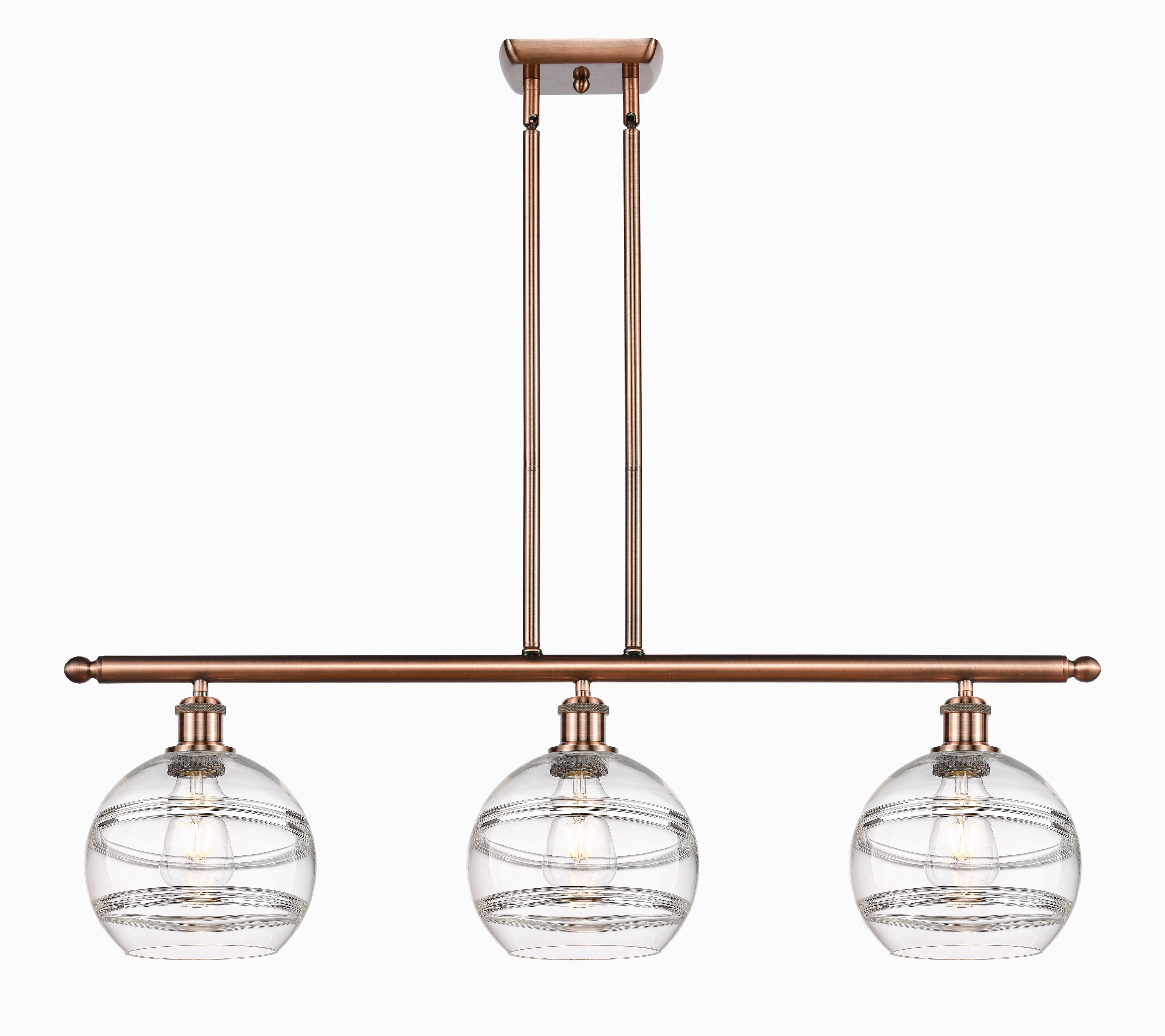 Ballston Island Light Cast Brass Steel Glass