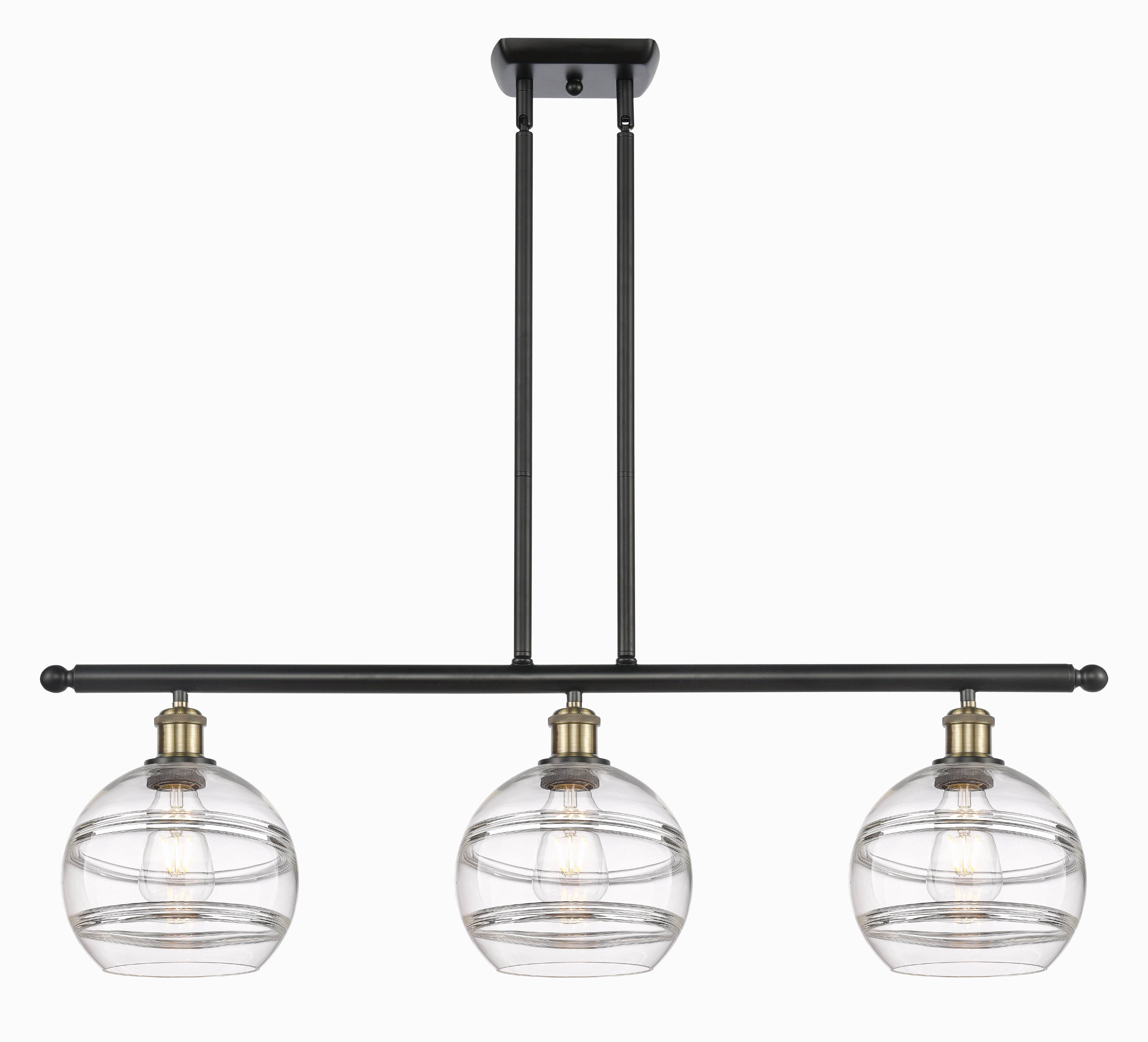 Ballston Island Light Cast Brass Steel Glass