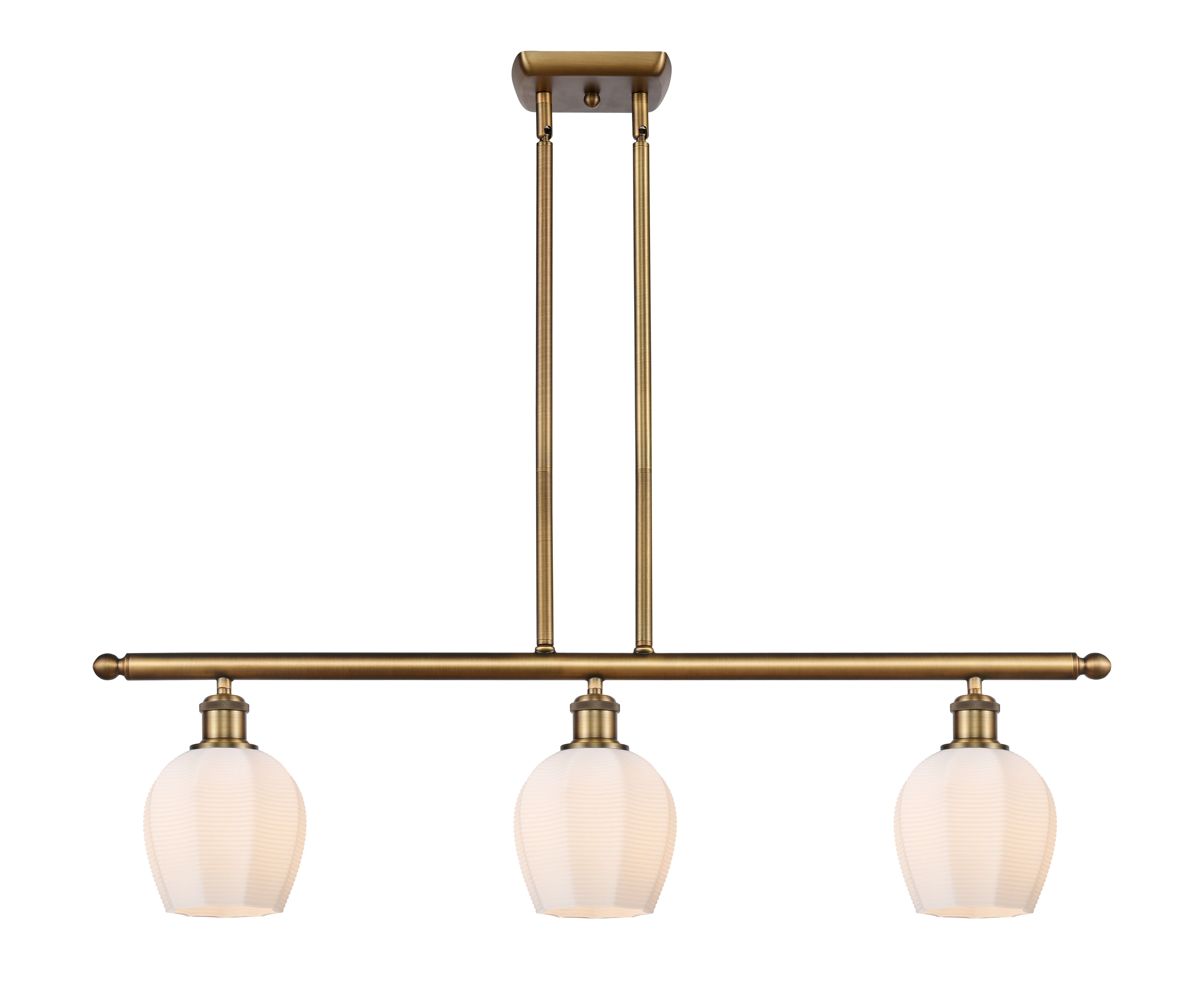 Ballston Island Light Cast Brass Glass Steel