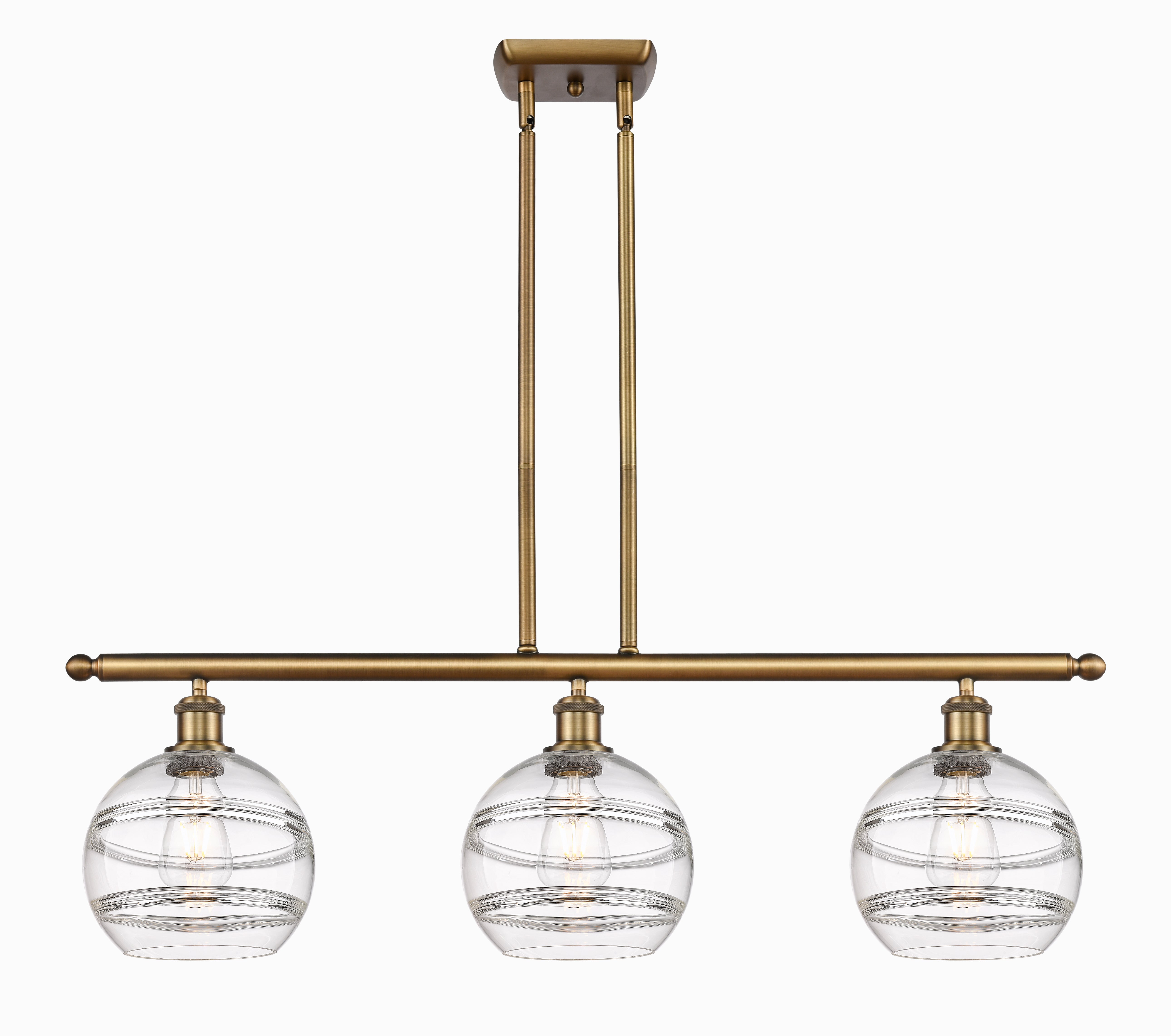 Ballston Island Light Cast Brass Steel Glass