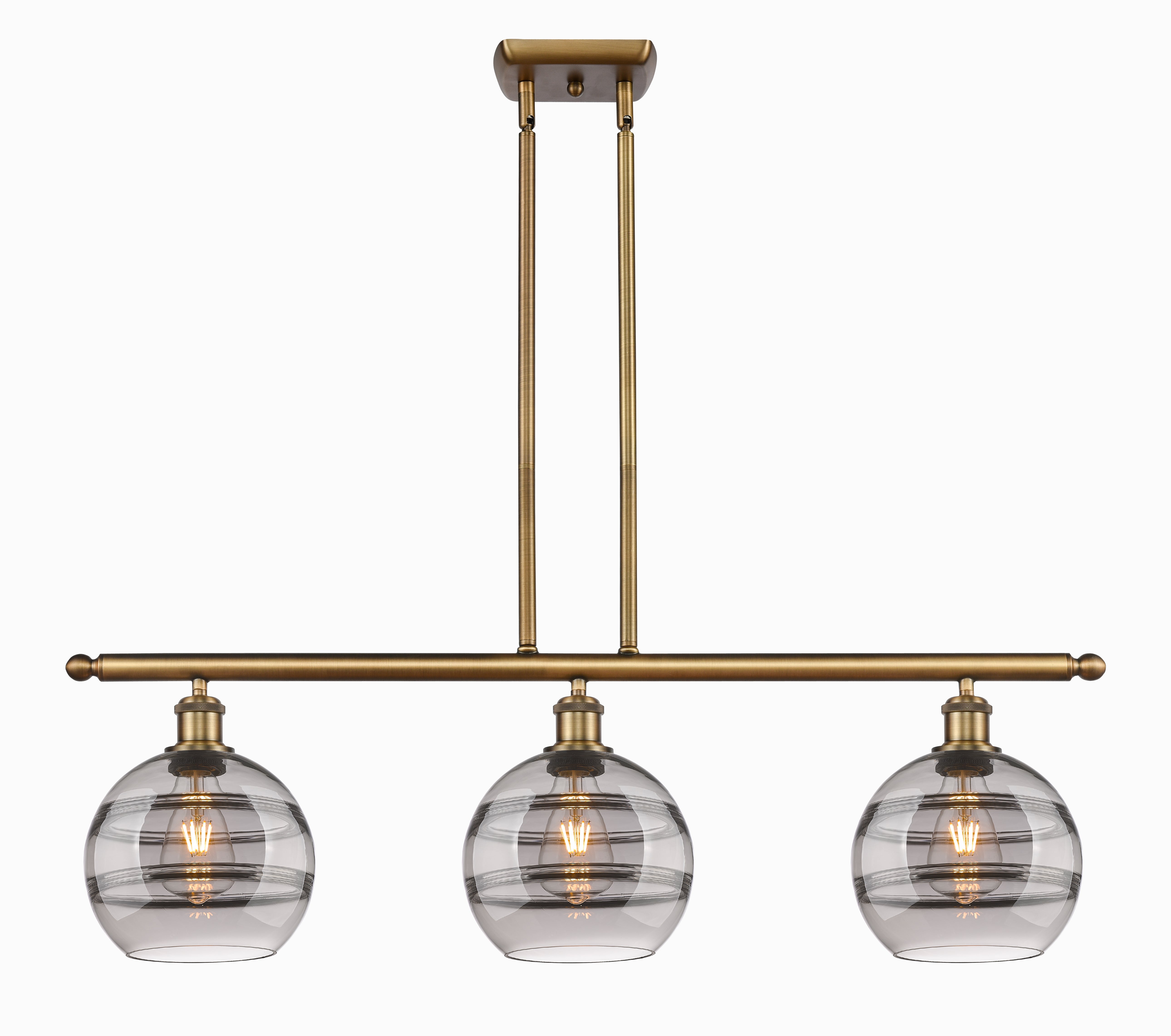 Ballston Island Light Cast Brass Steel Glass