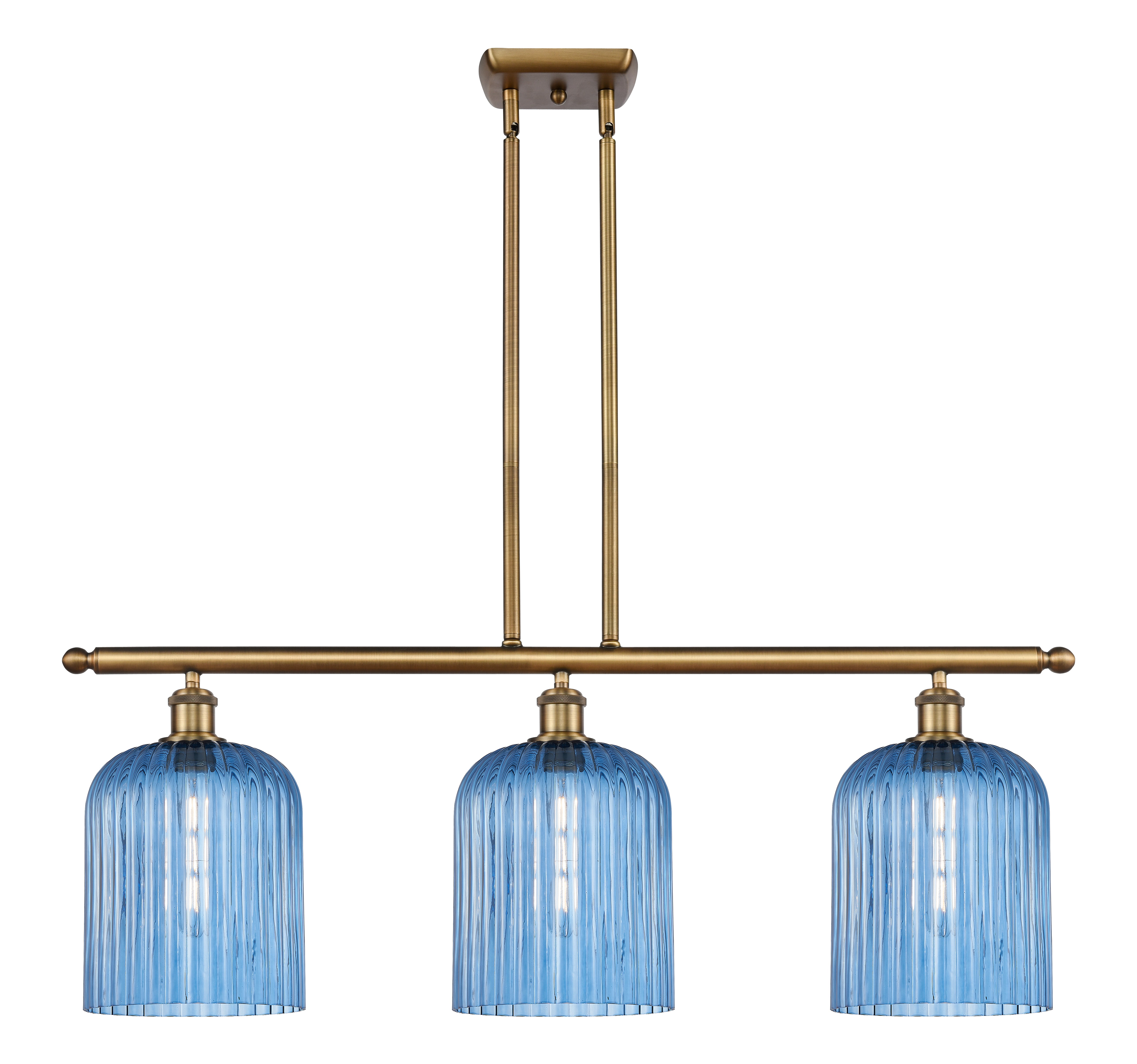 Ballston Island Light Cast Brass Steel Glass