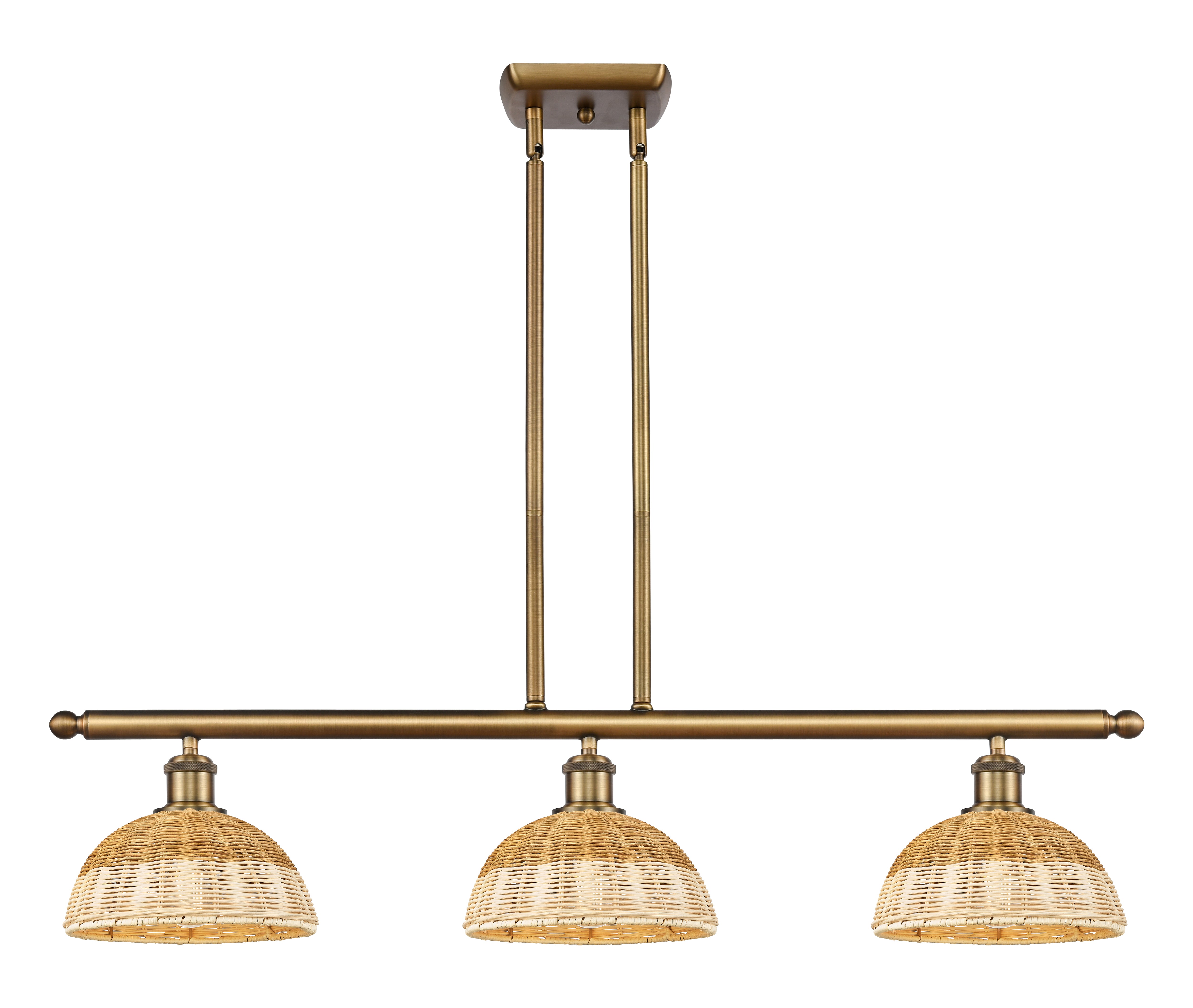 Ballston Island Light Cast Brass Modern Glass