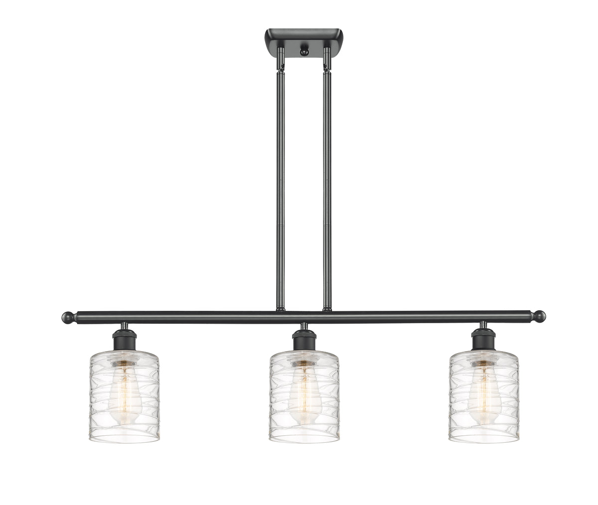 Cobbleskill 36-Inch 3-Light Stem-Hung Island Light 9.5-Inch High Sloped-Ceiling Compatible