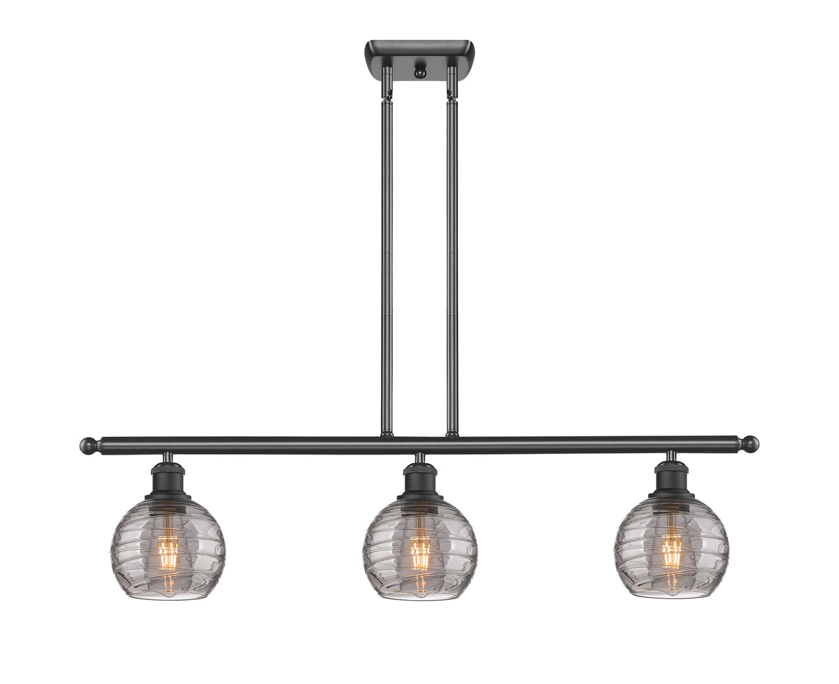 Athens Deco Swirl 36-Inch 3-Light Stem-Hung Island Light 8.625-Inch High