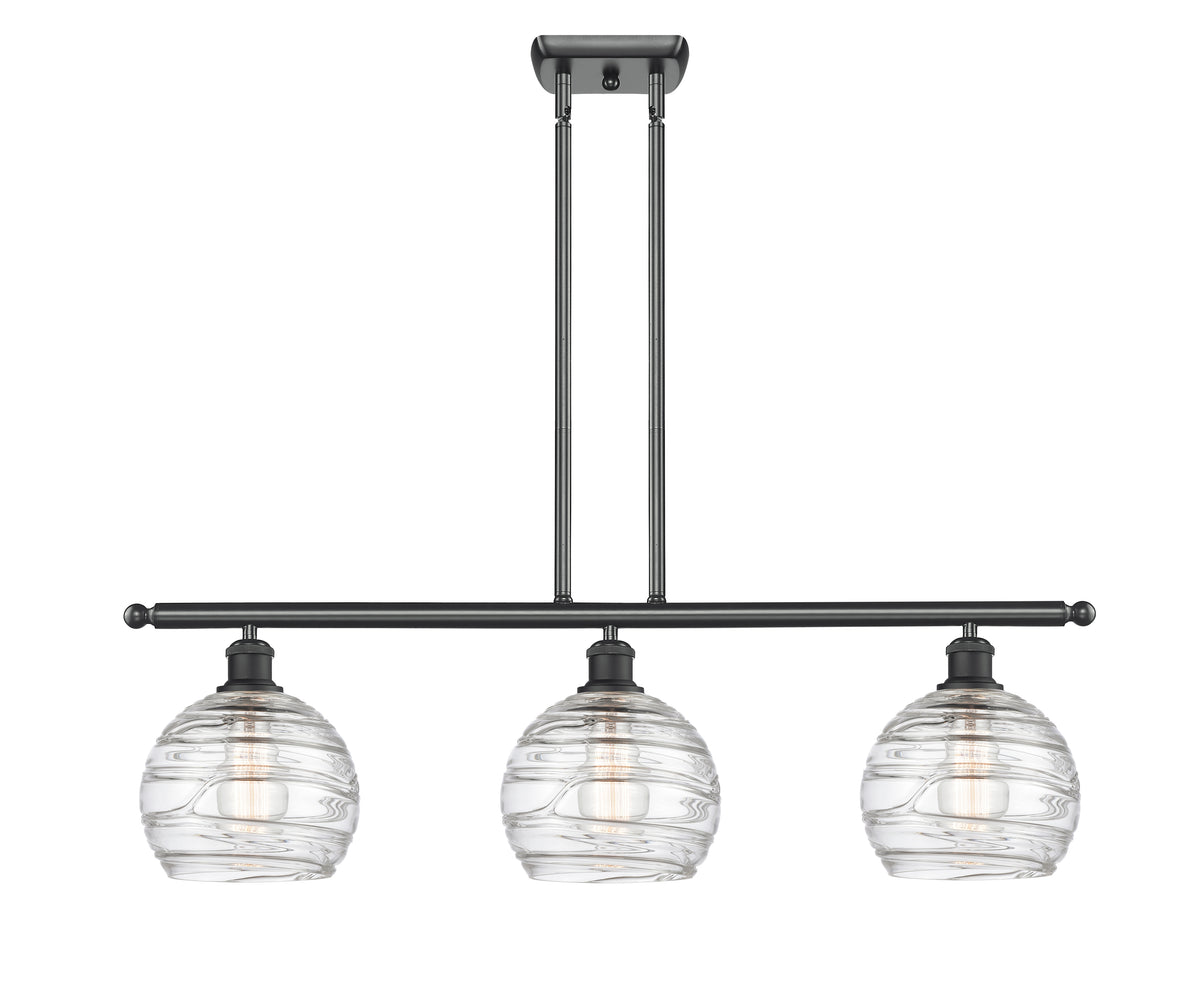 Athens Deco Swirl 36-Inch 3-Light Stem-Hung Island Light 10.375-Inch High