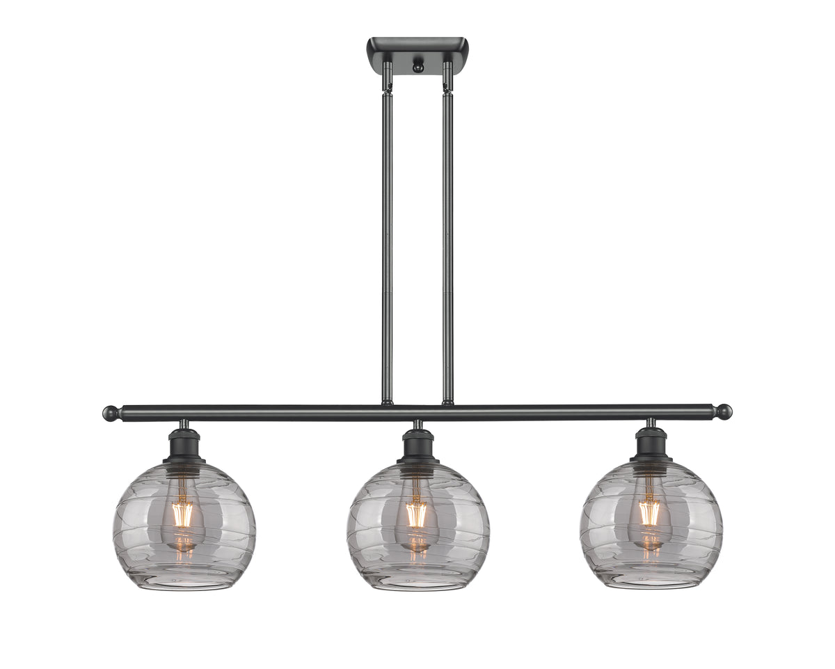 Athens Deco Swirl 36-Inch 3-Light Stem-Hung Island Light 10.375-Inch High