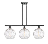 Athens Water Glass 37-Inch 3-Light Stem-Hung Island Light with LED Bulbs