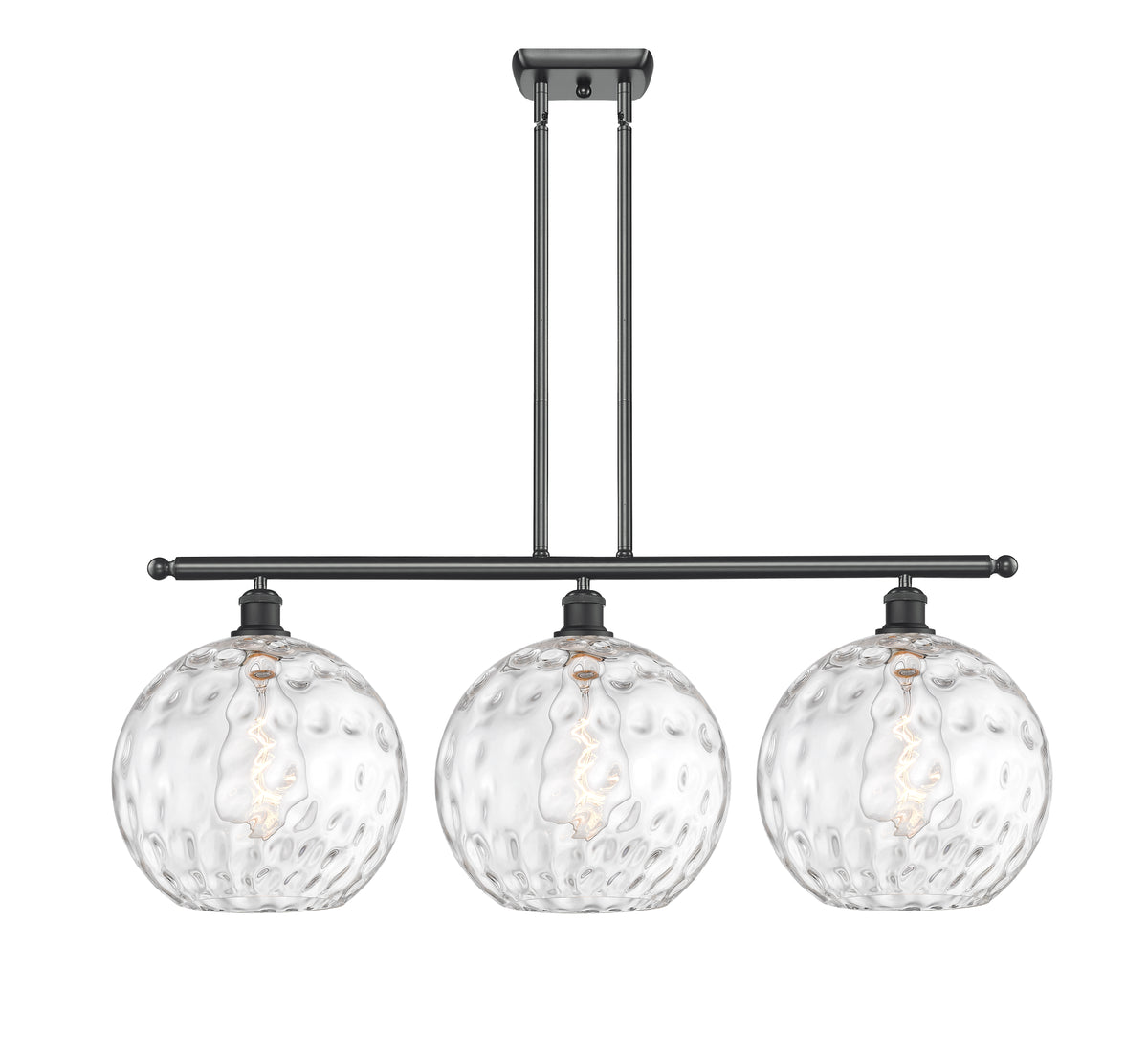 Athens Water Glass 39-Inch 3-Light Stem-Hung Island Light 14-Inch High