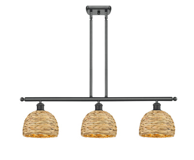 Ballston Island Light Woven Rattan Brass