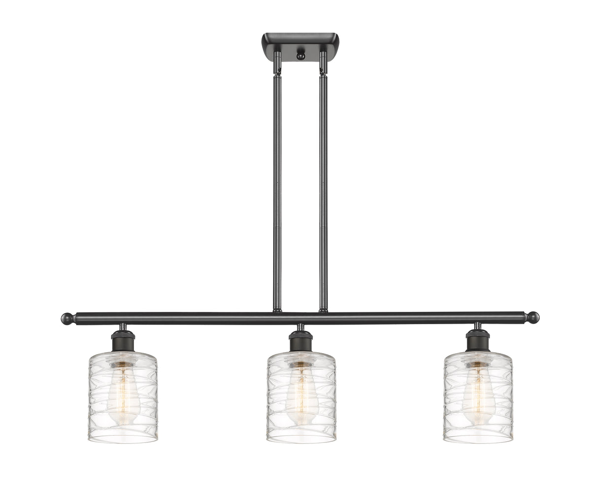Cobbleskill 36-Inch 3-Light Stem-Hung Island Light 9.5-Inch High Sloped-Ceiling Compatible