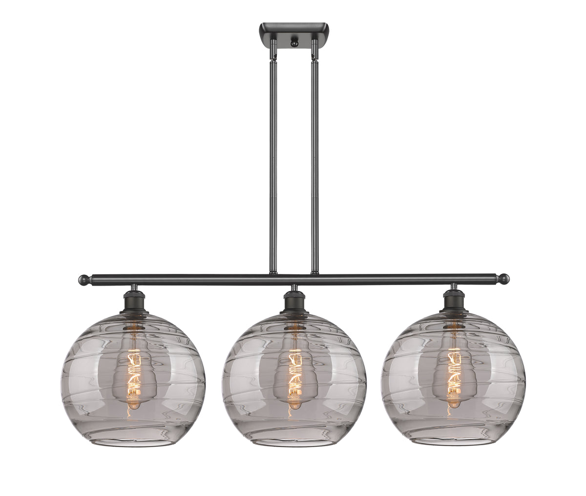 Athens Deco Swirl 39-Inch 3-Light Stem-Hung Island Light