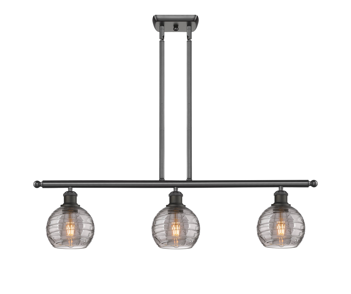 Athens Deco Swirl 36-Inch 3-Light Stem-Hung Island Light 8.625-Inch High