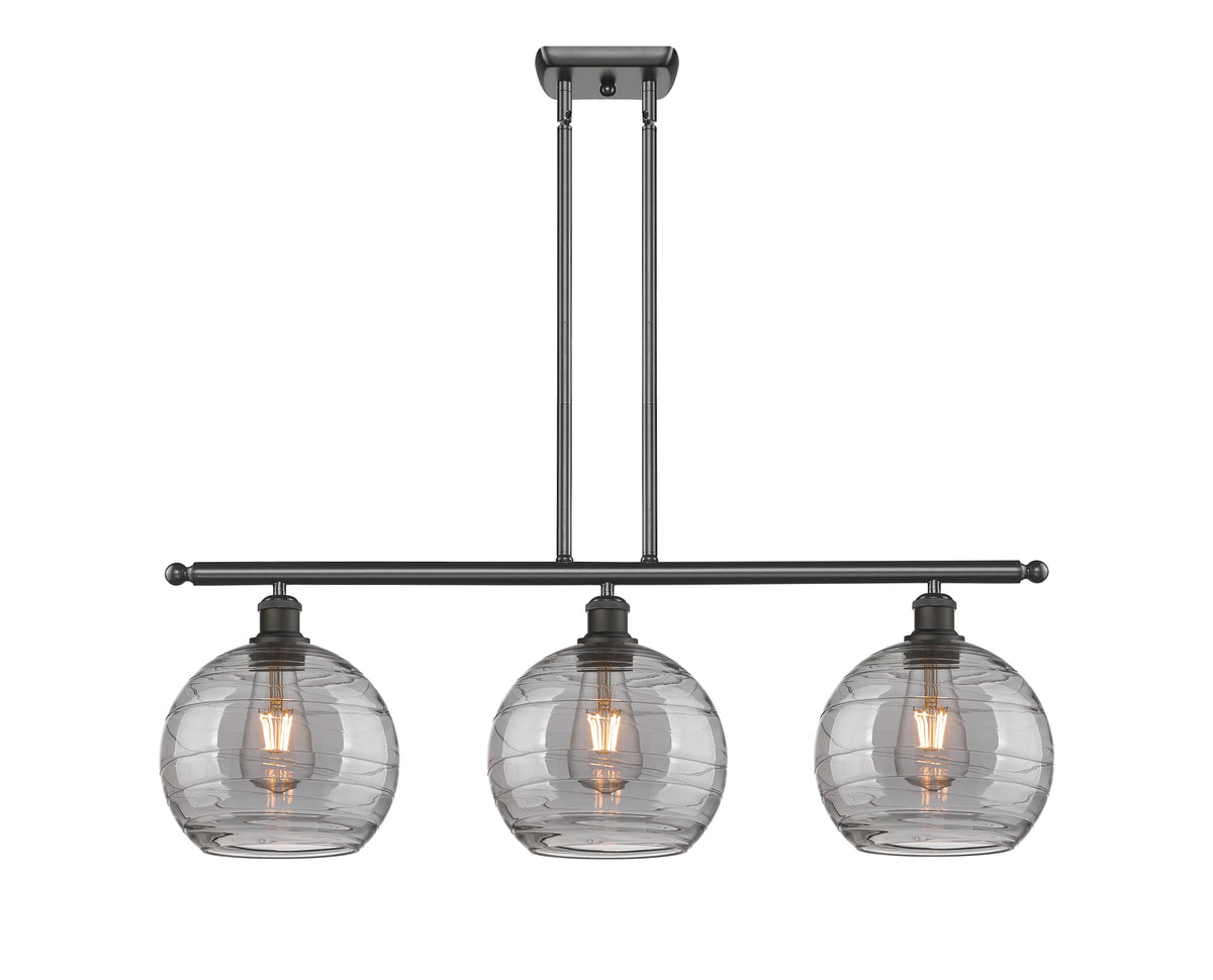 Athens Deco Swirl 36-Inch 3-Light Stem-Hung Island Light 10.375-Inch High