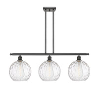 Athens Water Glass 37-Inch 3-Light Stem-Hung Island Light with LED Bulbs