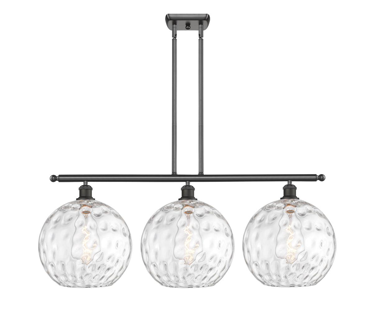 Athens Water Glass 39-Inch 3-Light Stem-Hung Island Light 14-Inch High