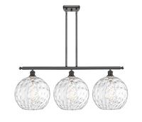 Athens Water Glass 39-Inch 3-Light Stem-Hung Island Light 14-Inch High