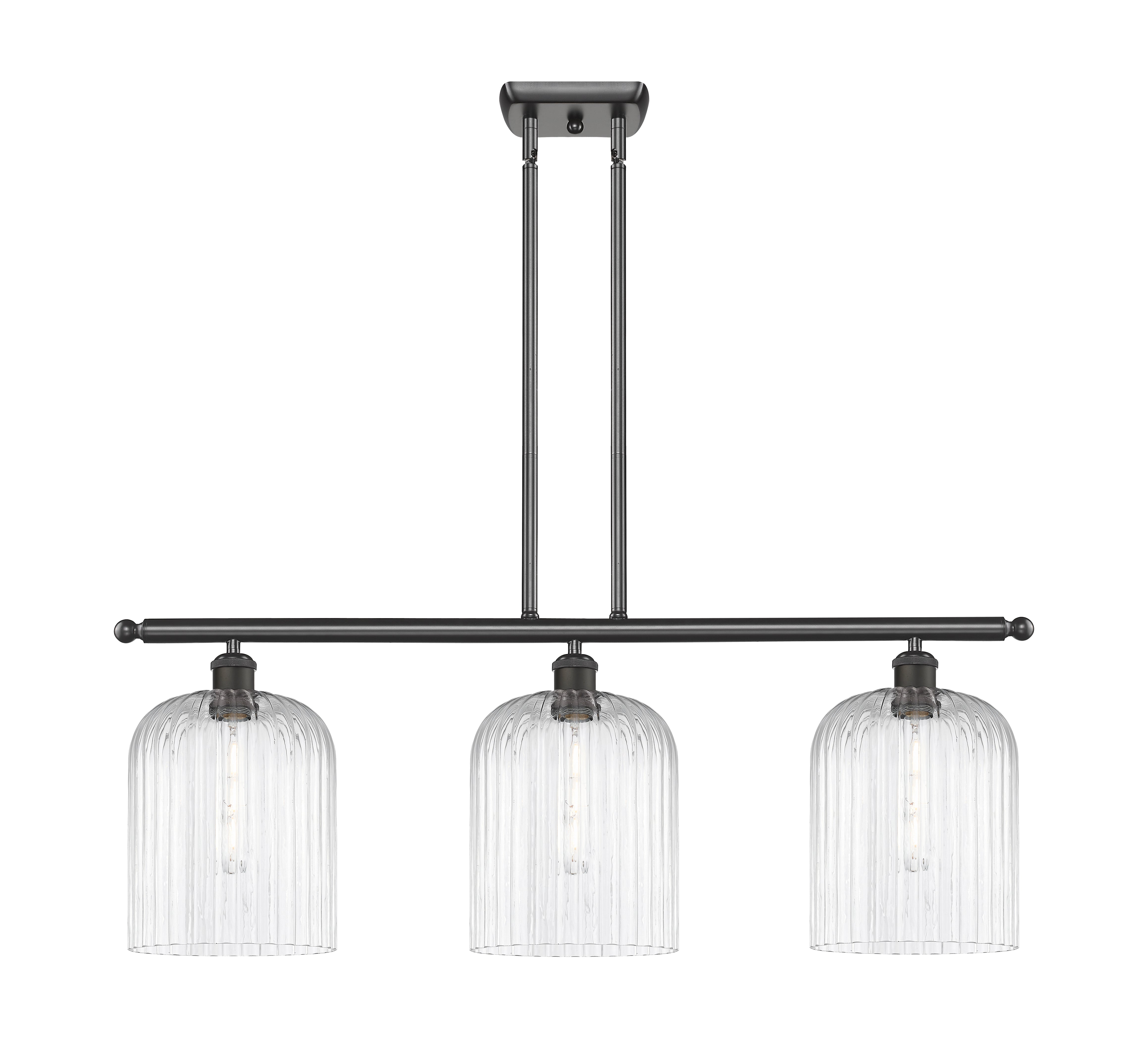 Ballston Island Light Cast Brass Steel Glass