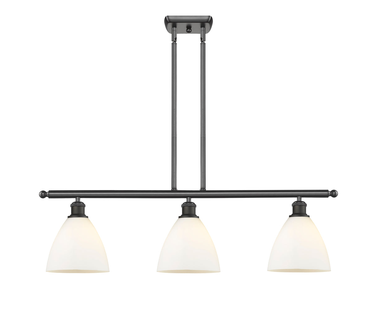 Bristol 36-Inch 3-Light Stem-Hung Island Light Dome Shade 10-Inch High