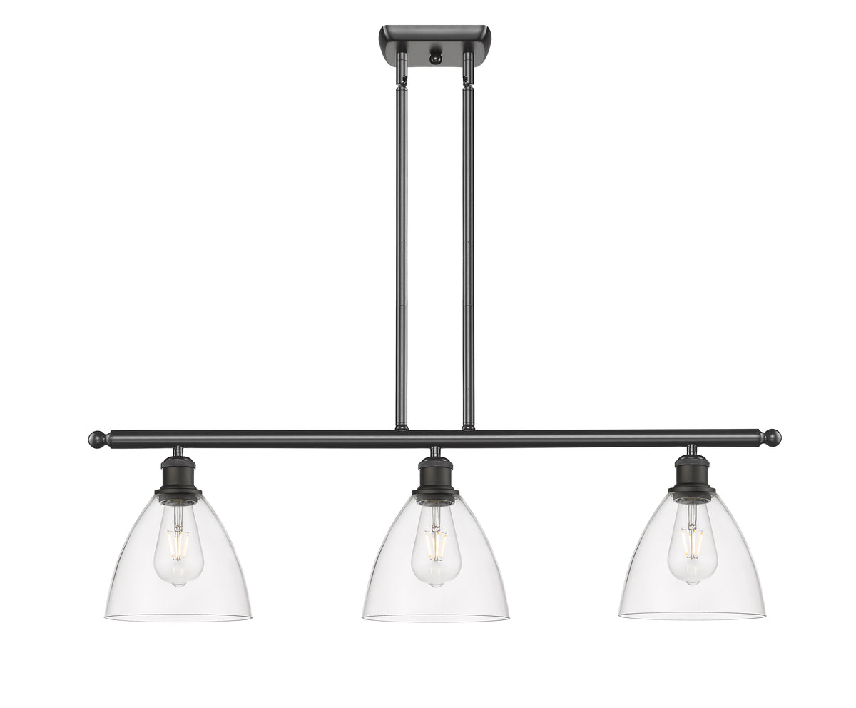 Bristol 36-Inch 3-Light Stem-Hung Island Light Dome Shade 10-Inch High