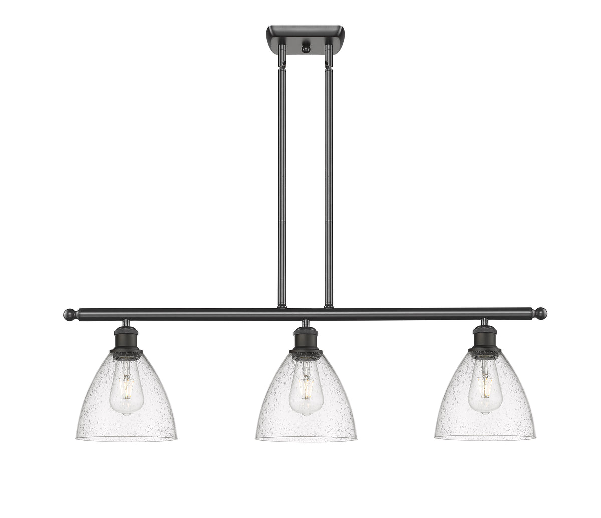 Bristol 36-Inch 3-Light Stem-Hung Island Light Dome Shade 10-Inch High